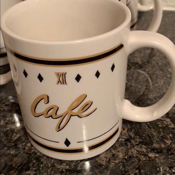 Set of 6 coffee Roman numerals ceramic mugs - Picture 2 of 8